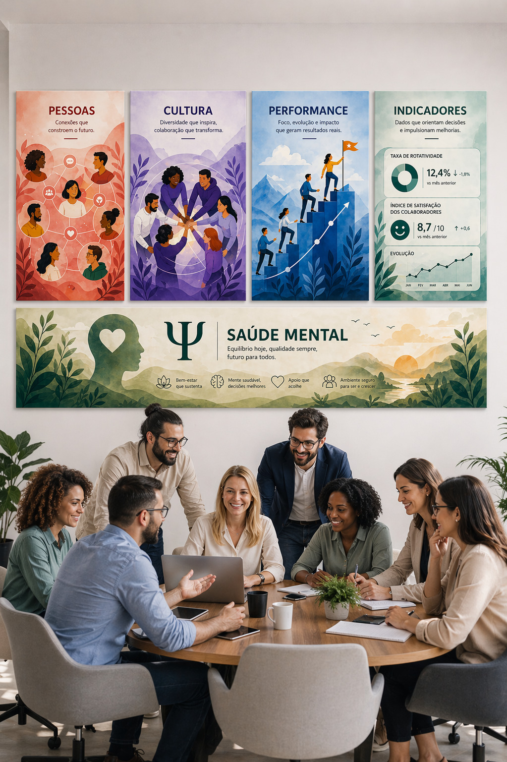 Profissionais de RH em ambiente corporativo